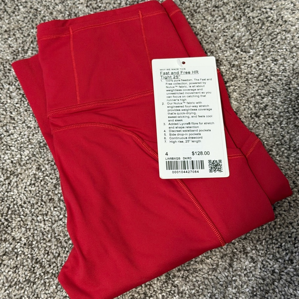 lululemon athletica Fast & Free Red Leggings